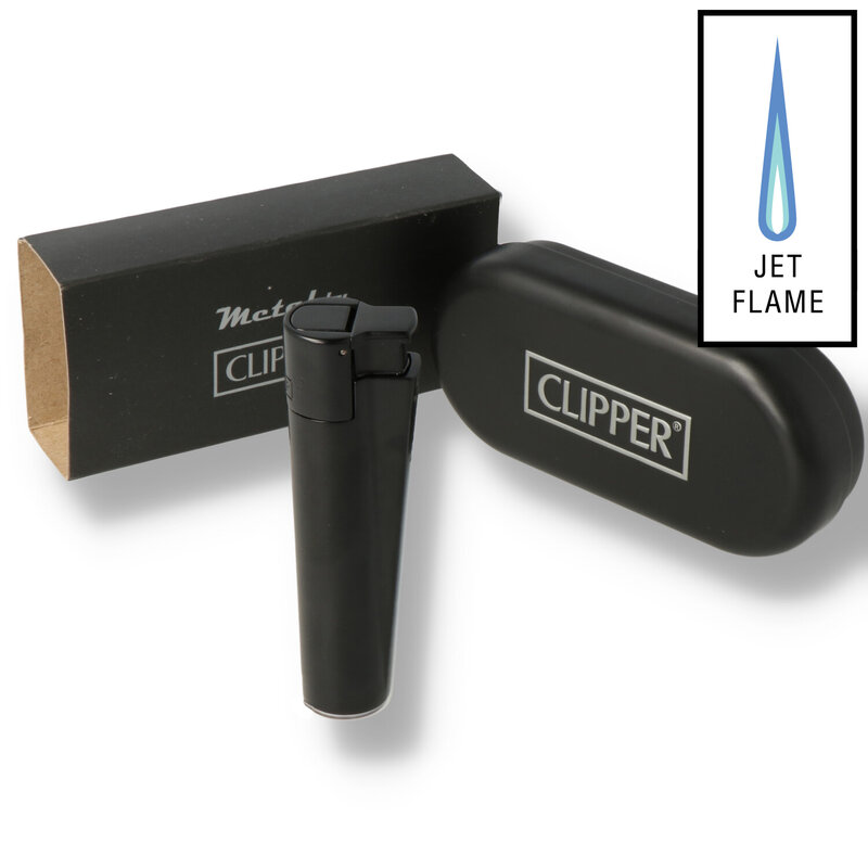 Metal Clipper TURBO Lighter Satin Black Jet Flame Windproof Lighter Metal Clipper TURBO Lighter Satin Black Jet Flame Windproof Lighter