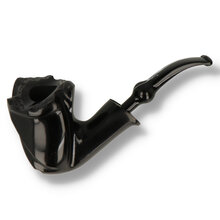 Erik Nørding Freehand Special Ebony Pipe 221 side view showing sculpted freehand bowl and curved stem