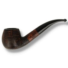 Talamona Sabbiato S bent apple briar pipe with sandblast finish and black acrylic stem