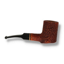 Talamona Sabbiato S straight poker briar pipe with sandblast finish and black acrylic stem