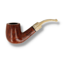 Talamona Revolution Onyx bent billiard briar pipe with smooth finish and marbled acrylic stem