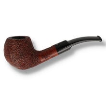 Talamona Sabbiato M freehand bent apple briar pipe with sandblasted finish and black acrylic stem