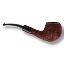 Side view of Talamona Sabbiato freehand bent apple pipe showing deep sandblasted briar texture