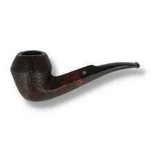Talamona Sabbiato M bent calabash briar pipe with dark sandblasted finish and black acrylic stem