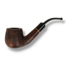 Talamona Sabbiato M Unfiltered Bent Billiard 02 briar pipe sandblasted finish side view