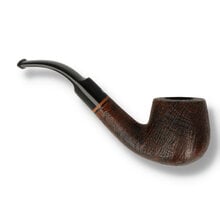 Talamona Sabbiato M Unfiltered Bent Billiard 02 briar pipe reverse side sandblasted bowl