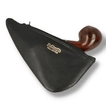 A Black leather pipe pouch