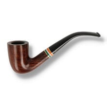 Peterson 2026 St Patrick’s Day Smooth 128 bent Dublin briar pipe with black vulcanite stem and Irish tricolour band