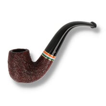 Peterson 2026 St Patrick’s Day Sandblast X220 bent billiard briar pipe with tricolour accent band