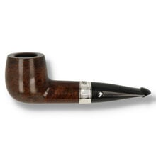 Peterson 160th Anniversary dark smooth 1323 straight billiard briar pipe with sterling silver band
