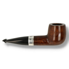 Reverse view of Peterson 1323 straight billiard pipe showing polished briar and black vulcanite stem