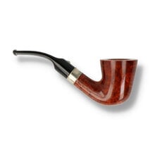 Reverse view of Barling Benjamin bent Dublin briar pipe showing flared bowl shape and stem curve