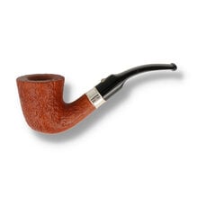 Barling Benjamin Fossil 9mm bent Dublin briar pipe with rusticated finish and curved stem