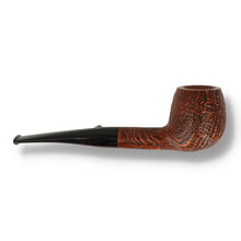 Side view of Barling Fossil apple pipe showing rounded bowl and straight stem