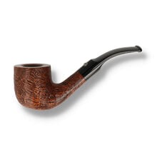 Barling Marylebone Fossil Bent Billiard briar pipe rusticated finish