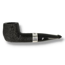 Peterson 160th Anniversary 1525 sandblasted straight billiard pipe side profile with silver band
