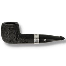Peterson 160th Anniversary 1540 sandblasted straight billiard pipe with silver band and black vulcanite stem