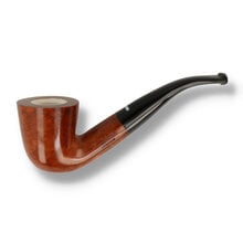 Dr Plumb 4598-05 bent Dublin pipe with meerschaum lined bowl and smooth light briar finish