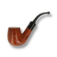 Dr Plumb 4598-02 bent billiard pipe with meerschaum lined bowl and smooth briar finish