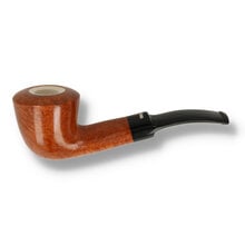 Dr Plumb 4598-01 curved calabash pipe with meerschaum lined bowl and smooth briar finish