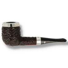 Peterson house pipe with rustic briar finish and sterling silver rim cap