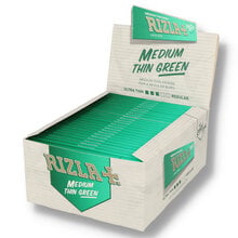 A full box of Rizla Green King Size Cigarette Papers 50 Packs