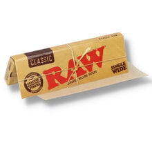 A single pack of Raw Classic Single Wide Regular cigarette Papers