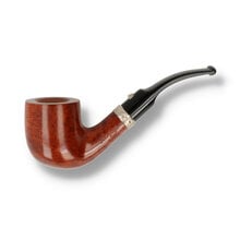 Barling Trafalgar Ye Olde Wood 1823 briar pipe curved stem side view