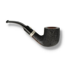 Barling Fossil 1823 bent billiard pipe side view metal band