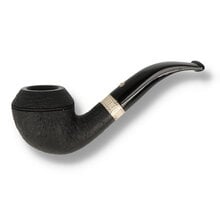 Barling Victory Fossil bent Rhodesian black briar pipe side view