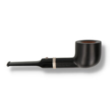 opposite angle of the A straight pot with dark stain and metal band