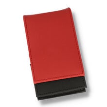a cigarette packet holder with maroon detail