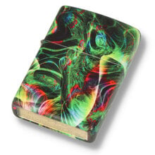 A glow in the dark psychedelic swirl design Zippo lighter