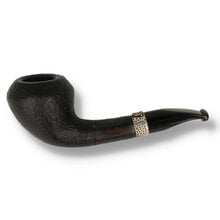 A calabash with elegant lines in black sandblast with silver band