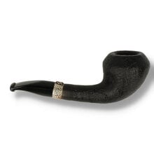 A calabash with elegant lines in black sandblast with silver band