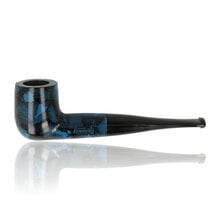 A straight billiard with a blue marbled finish
