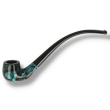 Sarome Moss SP11-7125 turquoise pearwood reading pipe with long curved black stem