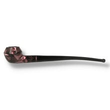 Pink and black marbled Rhodesian reading pipe with compact bowl