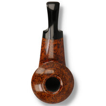 Artisan briar pipe by Wilson Wang displaying exceptional bird's eye grain and distinctive freehand design.