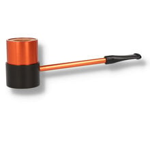 Aluminum pipe with briar lined bowl in orange