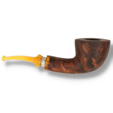Handmade Danish freehand pipe by Erik Nording featuring warm chestnut briar and decorative mount.