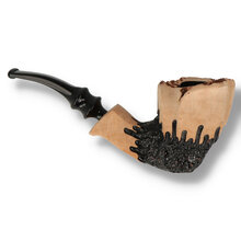 Side profile of Erik Nørding Signature Rustic 167 Danish freehand pipe featuring organic rim and textured rustic finish