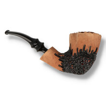 Handmade Danish freehand pipe by Erik Nørding featuring a tall bowl and textured rustic finish