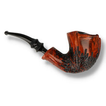 Handmade Danish freehand pipe by Erik Nørding featuring polished grain and plateau rim