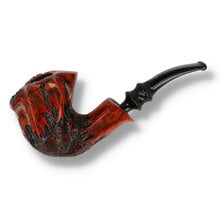 Erik Nørding Freehand Rustic 173 briar pipe with faceted bowl and dark rusticated finish