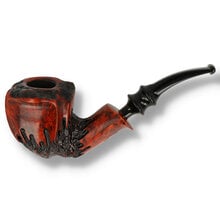 Erik Nørding Freehand Rustic 174 briar pipe with faceted bowl and black rusticated finish