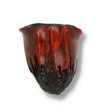 Close-up of Erik Nørding Freehand Rustic 174 showing geometric bowl, rustic detailing and black acrylic stem