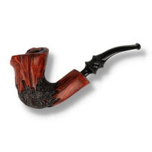 Erik Nørding Freehand Rustic 175 briar pipe with tall Dublin bowl and black rusticated finish