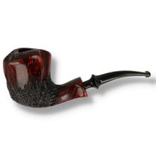 Erik Nørding Freehand Rustic 176 briar pipe with tall faceted bowl and black rusticated finish