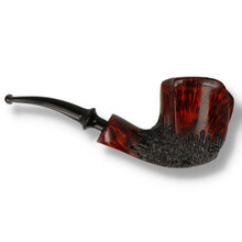 Handmade Danish freehand pipe by Erik Nørding featuring rich flame grain and plateau rim